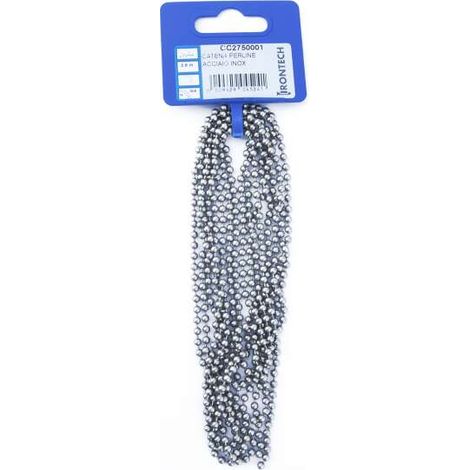 Catena a pallini pretagliata Ø 3,2 mm. in acciaio Inox 2,5 mt.