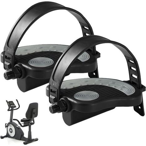 Pédales de vélo stationnaire (paquet de 2, 9/16 pouces), à placer sous le bureau, pour dynamomètre et vélo de spinning d'intérieur. (1/4)