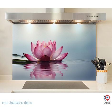 Fond de hotte : Lotus zen 1 - Verre trempé - 90 cm - 60 cm (1/5)
