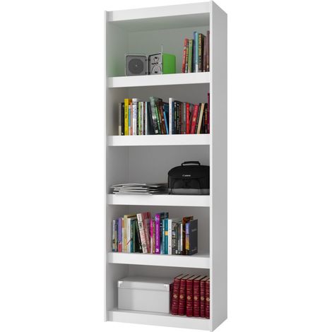 Beaux Meubles Pas Chers – Bibliothèque blanche 6 niches 70 cm – Bois mélaminé FSC – Fixation murale incluse – Dimensions utiles 67.5 x 32.8 x 29.4 cm (1/5)