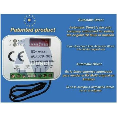 Ricevitore radio multifrequenza 433-868 MHz – Portata 70 metri – Compatibile con FAAC, BFT, Nice, Sommer, Kartokner