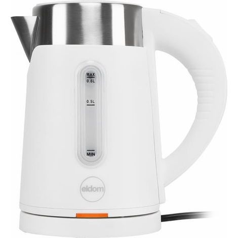 Eldom C185B Mini Hervidor de agua blanco – 0,8 l – Sin BPA – Interior de acero inoxidable – Base 360° – 1000 W – Hervidor de viaje inalámbrico compacto – Apagado automático (1/5)