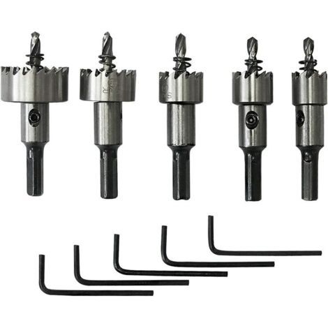 Scie à cloche HSS 5 forets 16-30 mm – Acier cobalt M35 HRC 64-66 – Pour acier, aluminium, plastique – Coffret professionnel