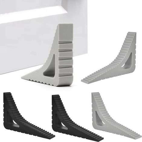 4 Pièces Cale Porte Caoutchouc, Triangulaire Arrêts de Porte pour Sol, Matériau Tpr Bloc Portes Securite Caoutchouc, pour Cuisines, Salles de Bains, Hôtels, Bureaux (1/5)