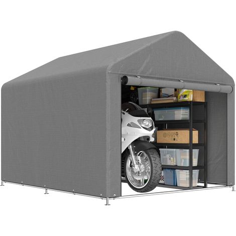 Carpa de Jardín para Bicicletas en Marco de métal Galvanizado porte en Cremallera imperméable Anti-UV 2,4x2x2 m gris