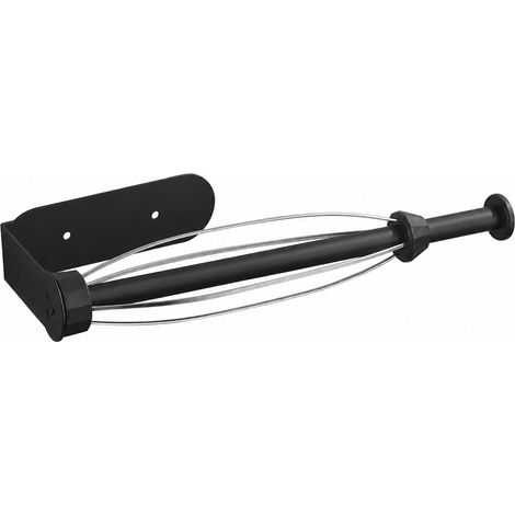 Porte-essuie-tout en acier inoxydable, sans perçage, pour cuisine et salle de bain, noir (1/5)