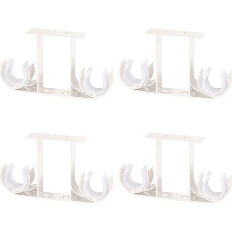 Lot de 4 Supports de Tringle à Rideaux Blanc pour Tringle à Rideaux de 28 mm (en Alliage d'Aluminium) (1/5)