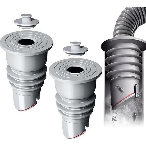 x 35-40 mm Valve anti-odeurs Odour Seal pour lave-linge, élimination des odeurs pour lave-linge, cuisine, salle de bain (gris) (1/5)