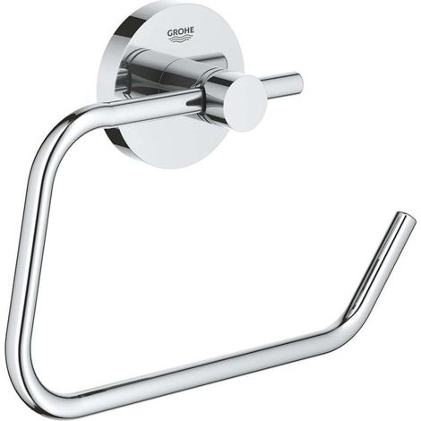 Porte-papier toilette Grohe Start 41200000 chromé sans couvercle, support mural WC design moderne salle de bain (1/4)