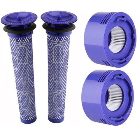 4 Pièces Filtres de Remplacement filtres Compatibles avec les Aspirateurs V6 Absolute, Pièces n° DY-96566101 and DY-9674780,Brosse de nettoyage gratuite