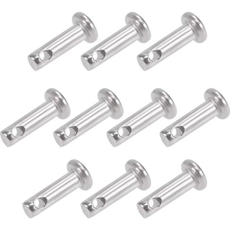 Goupille de Blocage - 10 Pièces - Acier Inoxydable 304 - Tête Plate Trou Unique - Mécanisme Charnière - 3mm x 10mm (1/5)