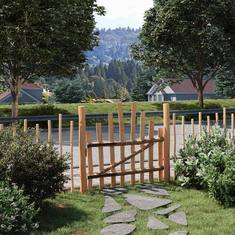 vidaXL Arched Fence Gate 100 x 90 cm Impregnated Hazel Wood Brown