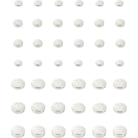 VOLTCRAFT Jeu de piles bouton 6 x AG1, 12 x AG3, 6 x AG4, 9 x AG10, 3 x AG12, 6 x AG13 S536452 (1/5)