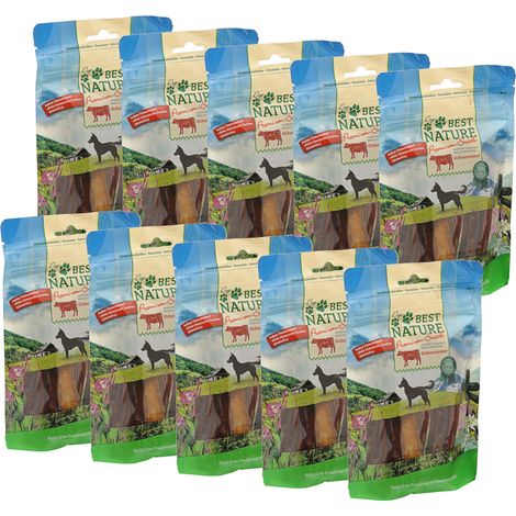 Best Nature Premium Snack für Hunde, 10x 100g - Ochsenziemer