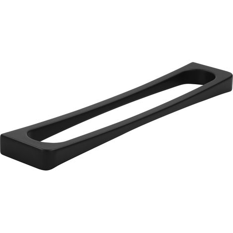 Siro Möbelknopf Loop LA 160 mm, Möbelknauf Breite 170 mm, Zinkdruckguss schwarz matt lackiert - inklusive 2 Schrauben (1/3)