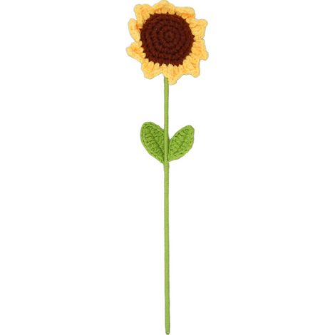 Crochet tournesol artisanal exquis fleurs artificielles tricotées anti-décoloration pour cimetière mariage (1/5)