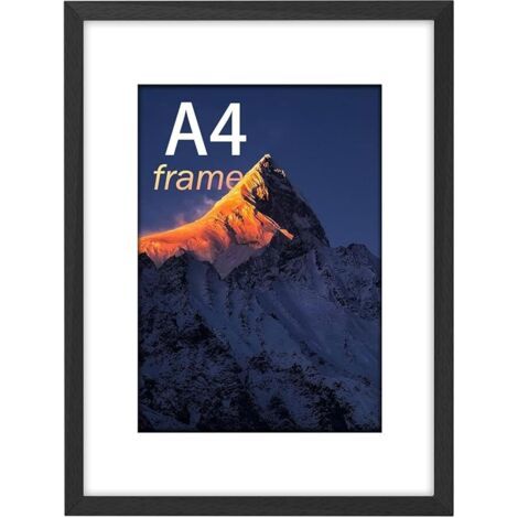 Lot de 3 Cadres Photo 21x29.7cm, Cadre A4 Noir, Peut être placé ou accroché au mur Cadre photo en bois de haute qualité (1/5)