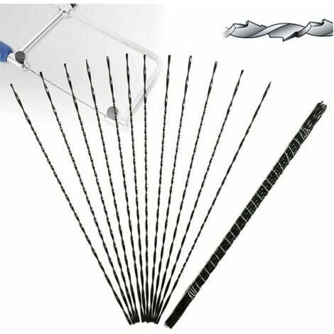12 Pieces Scroll Saw Blades with Spiral Teeth for Wood Metal Cutting Saw (2), (1/4)