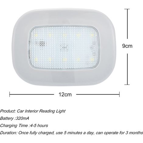 Lampe de lecture universelle pour intérieur de voiture, dôme, chargeur USB, lampe magnétique de plafond, Type tactile, veilleuse pour coffre (1/5)