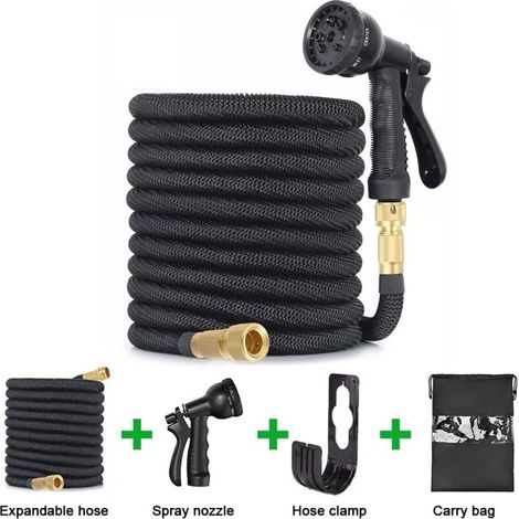 Tuyau d'arrosage Extensible , Tuyau Flexible et Léger, pour Irrigation, Nettoyage du Jardin, Laver la Voiture, Arroser, Baigner Animal, Tuyau d'arrosage avec Sac de Rangement (15M/50FT) (1/5)
