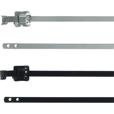 HellermannTyton 111-91161 MLT16SSC5-SS316/SP-BK Serre-câble 430 mm 5 mm noir collier métallique pour