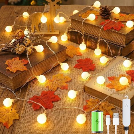 Fairy Lights Rechargeable Battery Operated, 10M 60 LED String Lights with 1200mAh Rechargeable Battery, 8 Lightning Modes, Timer, IP65 Waterproof for Bedroom, Party, Christmas Decorations (1/5)