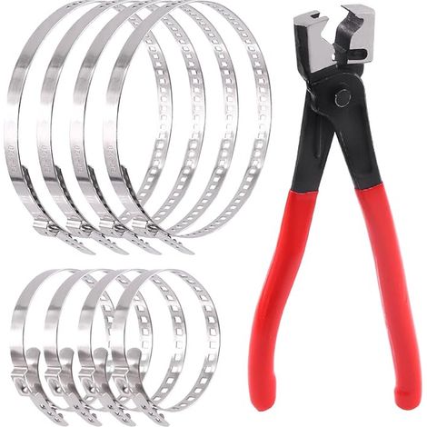 Multi-Purpose Hose Clamp Clamps with Small and Large Stainless Steel CV Starter Clamp Assortment Kit, Adjustable Clic-R Neck Clamps for Most (1/4)