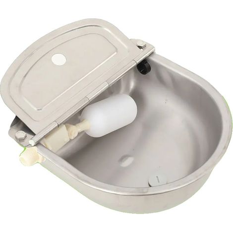 Bebedero para ganado, acero inoxidable 304, sistema automático de bola flotante, dimensiones 12,5 x 10 x 5 pulgadas, apto para ganado vacuno y otros animales, resistente a la corrosión. (1/5)