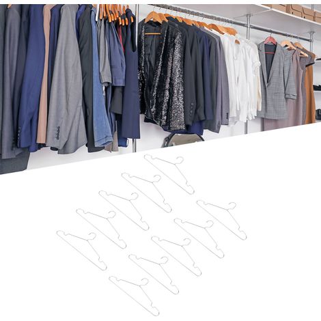 Portant à vêtements en acier inoxydable à porter à l'épaule, cintre antidérapant, cintre avec rainures anti-traces, crochets pour cintres adultes. (1/5)
