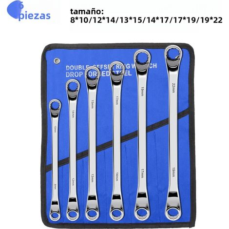 (Ensemble B6) Jeu de clés coudées en acier au carbone, double anneau long avec sac à roulettes, clé métrique antimagnétique et antidéflagrante (1/5)