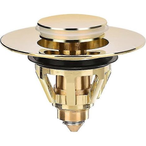 Bouchon de vidange pour lavabo, bonde de vidange universelle à clapet, crépine anti-obstruction en laiton, bouchon d'évier (1/5)
