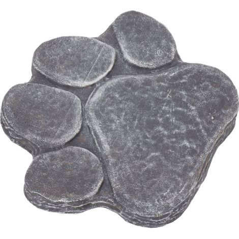 Pierre tombale pour chien avec empreinte de patte, lettrage à faire soi-même, monument pour animaux de compagnie, pour pelouse ou terrasse, en pierre grise. (1/5)