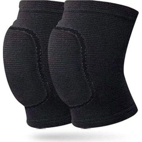 Genouillères - Lot de 2 - Élastiques - Unisexes - Pour Danse Yoga Football Jogging - Taille Unique - Noir