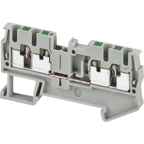 Borne push-in passant 4 points 2,5mm² gris SCHNEIDER NSYTRP24 (1/2)