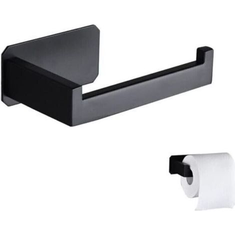 Devidoir Papier Toilette Acier Inoxydable Derouleur Papier Toilette Mural Original Sans Percage Noir Porte Papier Toilette Adhesif 3M Pour Decoration Salle de Bain WC Accessoire Cuisine (1/4)