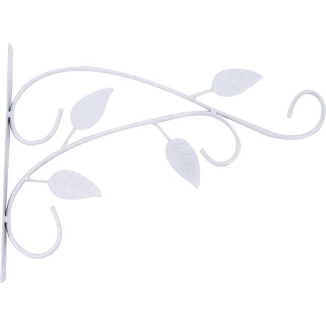Crochet mural décoratif en fer blanc pour panier à fleurs, petit modèle. (1/5)
