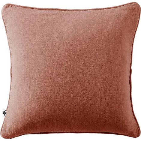 Coussin déhoussable avec passepoil "Gaïa" 45 x 45 cm "Gaze de Coton" l'Effet Papillon (1/2)
