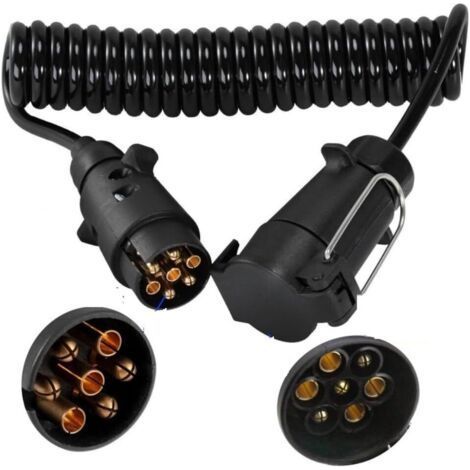 7-poliges Anhängerverlängerungskabel, 2 Meter langes Verlängerungskabel, 7-poliger Anhänger-Kabelbaum, 7-poliger Anhängerstecker für LKW, Anhänger, Wohnwagen, Wohnmobil (1/5)