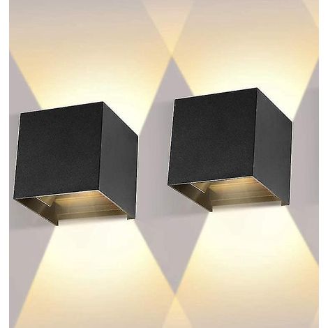 Set mit 4 Wandleuchten für den Innen- und Außenbereich, warmweiße LED-Wandleuchten mit einstellbarem Abstrahlwinkel