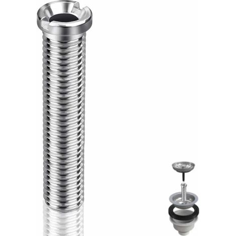 Filtro de desagüe monobloque hueco de acero inoxidable con rosca，70 mm，conexión de válvula robusta Ø12 mm，apto para fregaderos de cocina (1/4)