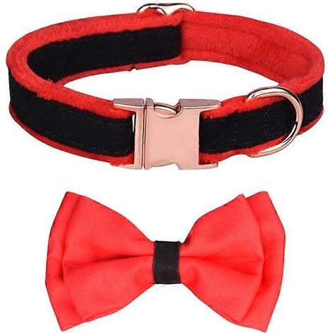 Katzen-/Hunde-Prinzenschleife, Blume, Kristall, funkelnd, rot, schwarz, S - elegantes, glänzendes Haustieraccessoire.