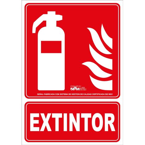 Panneau d'extincteur en PVC de classe A, marque ATM - durable et facile à installer, 30x20 cm.