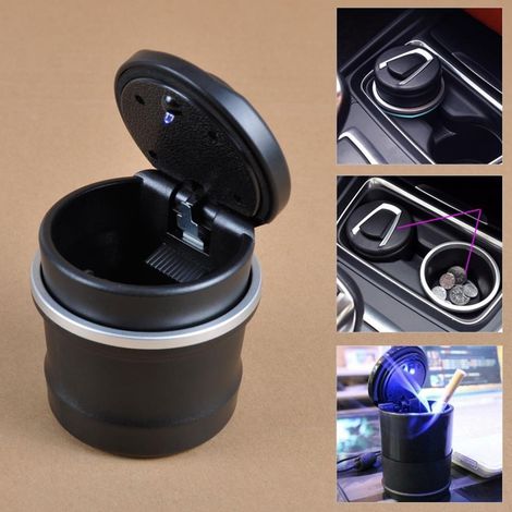 Trade Shop - Cenicero De Coche Con Luz Led Cenicero Furgoneta Frasco Oficina Hogar Portátil - (1/5)