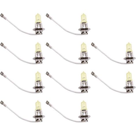 Lot de 10 ampoules halogènes jaunes H3 100W pour feux antibrouillard de voiture, 12 V CC (1/5)