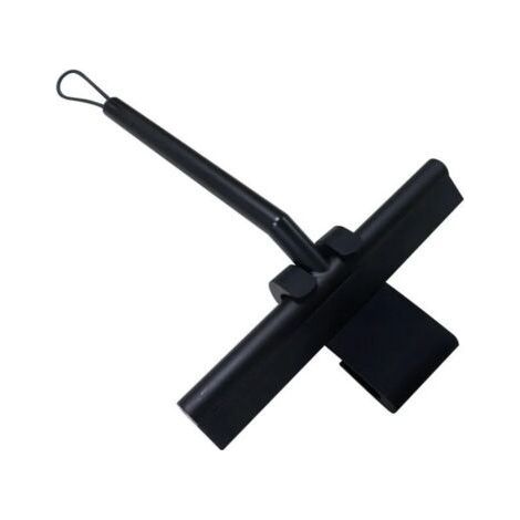 Raclette de douche Nettoyant pour vitre Artefact de vitre d'essuie-glace en silicone (essuie-glace noir + crochet noir) (1/5)