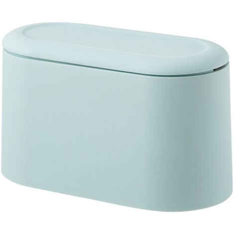 BUNTHAUS Mini-Mülleimer mit Deckel – abnehmbarer kleiner Mülleimer, kleiner Kunststoff-Mülleimer, Pop-Up-Mülleimerkorb für Badezimmer, Büro, Küche, Büro, Couchtisch (Himmelblau) (1/5)
