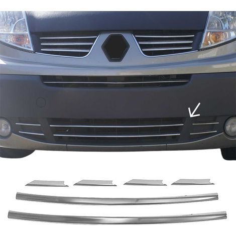 Garniture de Diffuseur Pare-chocs Avant Compatible avec Renault Trafic II 2010 à 2014, Garniture Baguette de Calandre en Acier Inoxydable Argent (1/5)