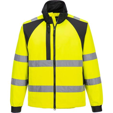 Chubasquero de Alta Visibilidad de poliéster y algodón con cinta reflectante CD861 XL Amarillo / Negro