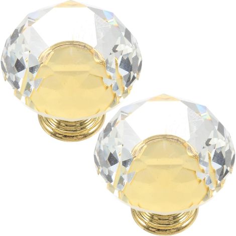 Poignées de Porte de Placard en Cristal Or 2pcs, Alliage de Zinc, Installation Facile, Usage Polyvalent pour Décoration Intérieure Minimaliste et Élégante (1/5)