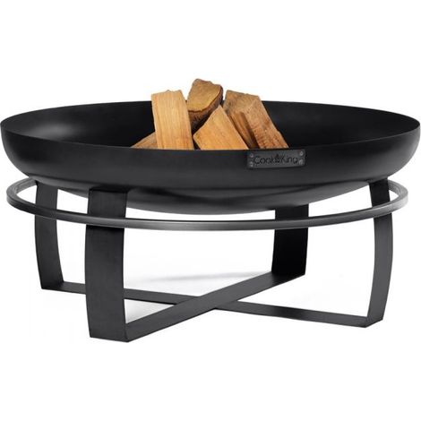 Braséro de jardin VIKING 100 cm – Acier épais 2 mm – Anneau de support soudé – Feu de camp et barbecue portable